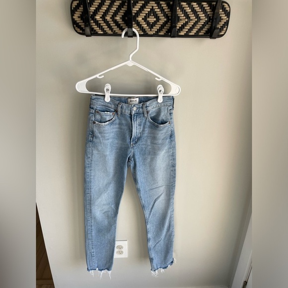 Agolde Merrel Mid-Rise Slim Straight Jeans - Light Wash Astray - Size 25 - Picture 8 of 15